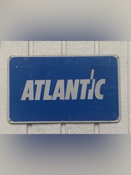 Other - Vintage ATLANTIC Gas Oil Sign 30x18 Metal Mancave Garage Industrial Decor